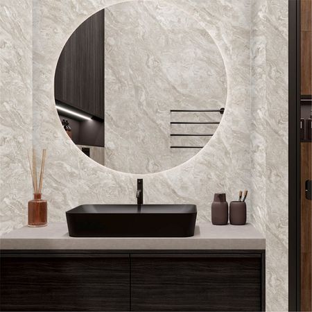 Стеновая панель ПВХ «Мрамор Корсика 672/1» Slim Light, 2600×250×5 мм, цвет бежевый