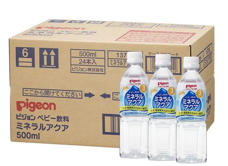 Pigeon Минеральная вода для младенцев и детей 500 мл x 24 бутылки (ПЭТ-бутылка) [Гидратация электролитами]