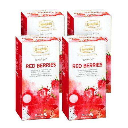 Ronnefeldt Red Berry Fruit Tea 25 Tea Bags x 4 Pack