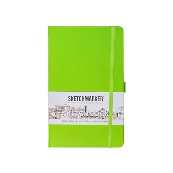 Скетчбук 13*21 80л "Sketchmarker"  зеленый луг, 140г/м2, слоновая кость, тв.обл.