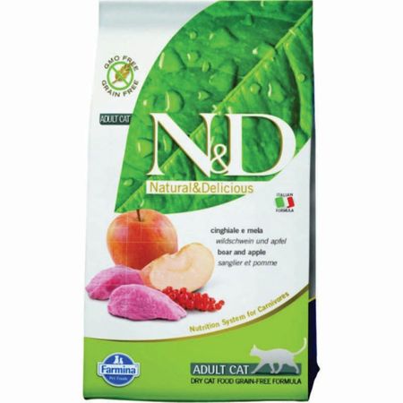 Farmina N ampD Prime Cat Boar amp Apple Adult сухой беззерновой корм для взрослых кошек с кабаном и яблоком - 10 кг 14812₽