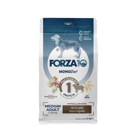 Forza10 Medium Diet сухой корм для взрослых собак при аллергии средних пород из ягненка с микрокапсулами - 15 кг 1817₽