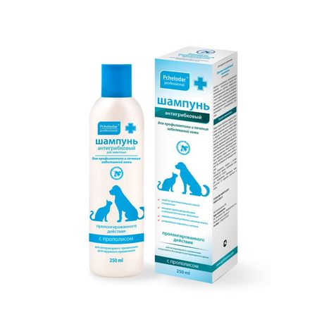 Лечебный шампунь Пчелодар для собак и кошек с пироктоноламином антигрибковый - 250 мл 798₽
