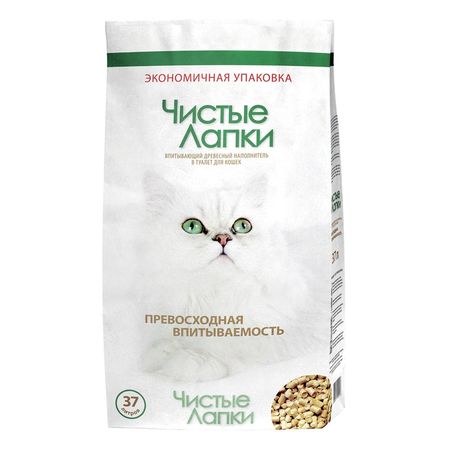 Чистые Лапки впитывающий древесный из экологически чистой сосны наполнитель в туалет для кошек - 37 л 135 кг 676₽