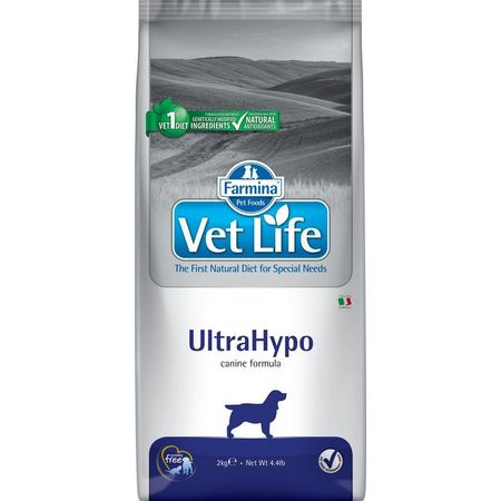 Farmina Vet Life Dog Ultrahypo ветеринарный диетический сухой корм для взрослых собак с аллергическими пищевыми реакциями и атопиями - 2 кг 4350₽