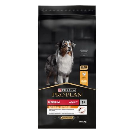 Purina Pro Plan Adult Medium сухой корм для взрослых собак средних пород с курицей и рисом - 14 кг 8102₽