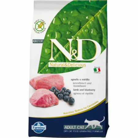 Сухой корм Farmina N ampD Cat Lamb amp Blueberry Adult для взрослых котов и кошек с ягненком и черникой - 15 кг 3182₽