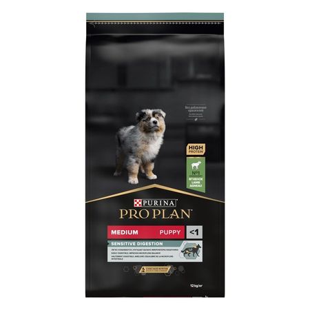 Pro Plan Puppy Medium Sensitive Digestion сухой корм для щенков средних пород с чувствительным пищеварением с ягненком и рисом - 12 кг 7991₽