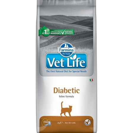 Farmina Vet Life Cat Diabetic ветеринарный диетический сухой корм для взрослых кошек с заболеванием сахарного диабета - 2 кг 3990₽