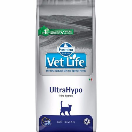 Farmina Vet Life Cat Ultrahypo ветеринарный диетический сухой корм для взрослых кошек с неблагоприятными реакциями на пищу - 2 кг 4465₽