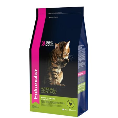 Eukanuba Adult Hairball Control сухой корм для кошек для вывода шерсти с птицей 2298₽