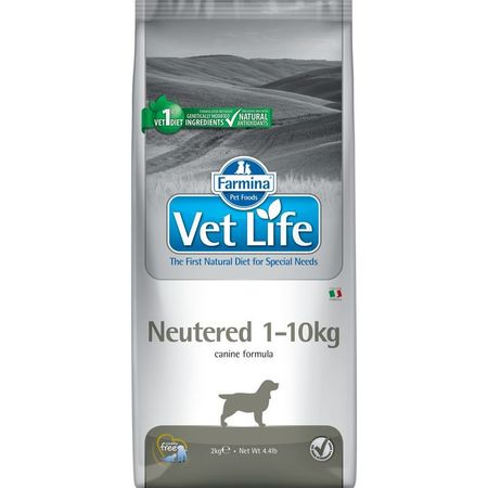 Farmina Vet Life Dog Neutered 1-10kg ветеринарный диетический сухой корм для взрослых стерилизованных или кастрированных собак 1-10 кг весом - 2 кг 2328₽