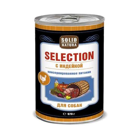 Solid Natura Selection влажный корм для собак фарш из индейки в консервах - 970 г 1 шт 391₽