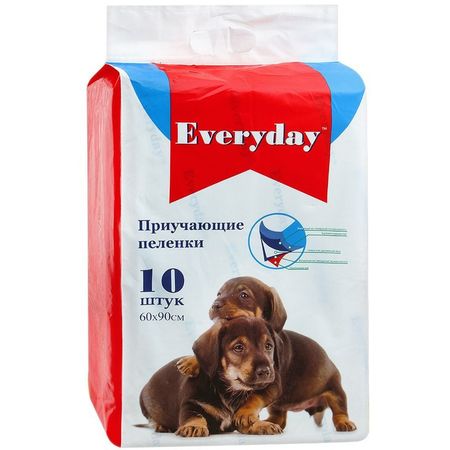 EVERYDAY Эвридей впитывающие пеленки для животных гелевые 60 х 90 см 10 шт 590₽