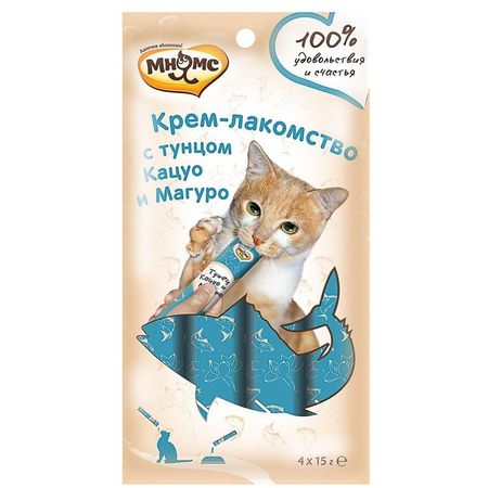 Мнямс крем-лакомство для кошек с тунцом кацуо и магуро - 60 г 169₽