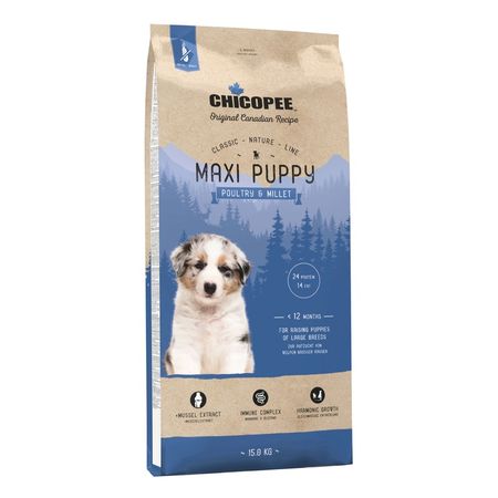 Chicopee CNL Maxi Puppy Poultry  &amp; Millet сухой корм для щенков крупных пород с ПТИЦЕЙ и просом