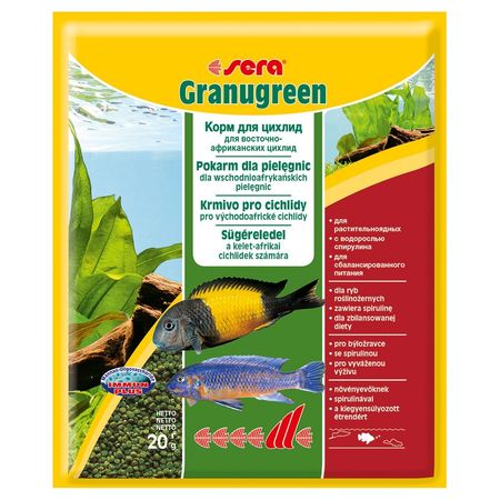 Sera Granugreen Корм для цихлид растительноядных - 20 г 100₽