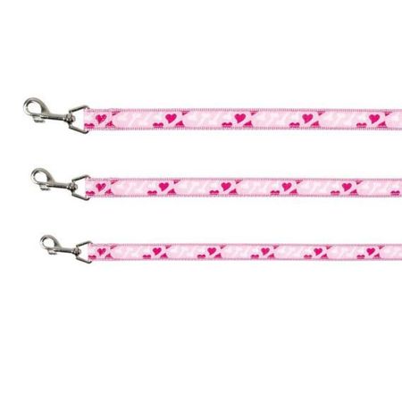 Поводок Trixie для собак 1 м20 мм нейлоновый розовый с сердцами 556₽