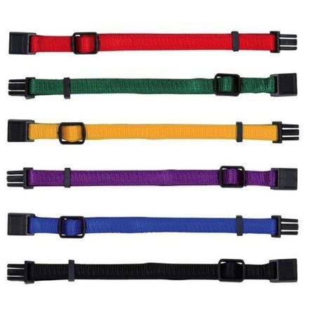 Набор из 6-ти ошейников Trixie для щенков S-M 17-25 см10 мм красный зеленый желтый фиолетовый синий черный 136₽