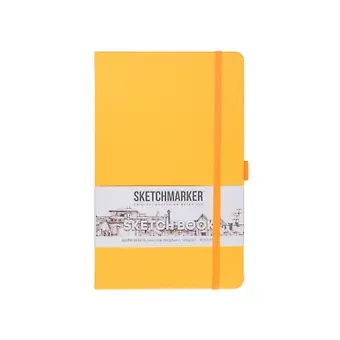 Скетчбук 13*21 80л "Sketchmarker"  оранжевый неон, 140г/м2, слоновая кость, тв.обл.