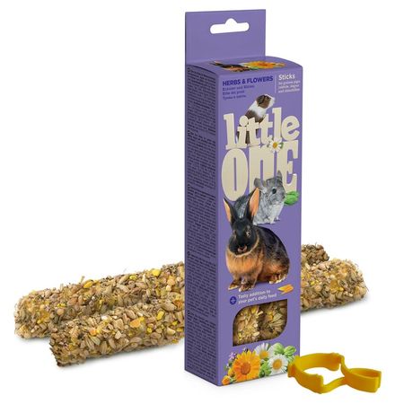 Little One палочки для морских свинок кроликов и шиншилл с травами и цветами 2 шт - 55 г 251₽