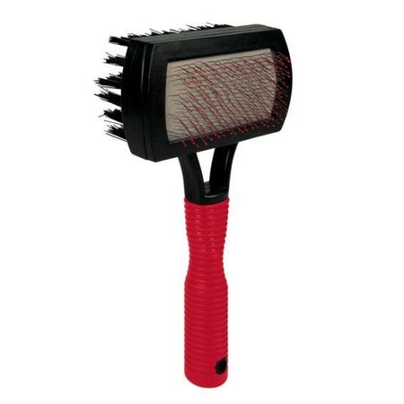 Trixie Щетка-пуходерка двусторонняя 17 х 10 см с пластиковой ручкой 279₽