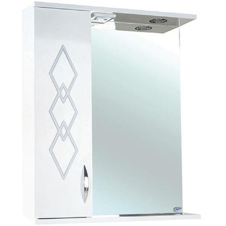 Зеркало со шкафом Bellezza Элеганс 55 L 4618608522013 с подсветкой Белое 7456₽