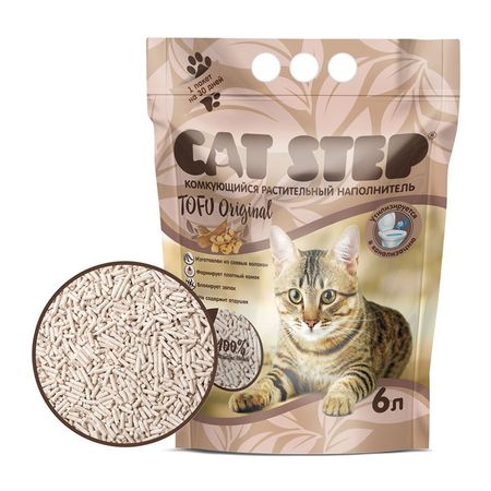 Cat Step Tofu Original наполнитель для кошек комкующийся растительный - 6 л 918₽