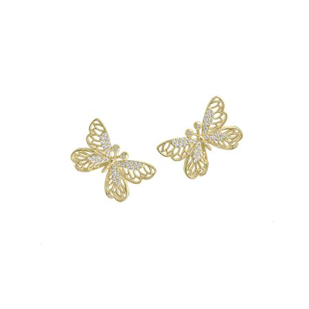 Anton Heunis Золотистые серьги-бабочки с кристаллами BUTTERFLY STUDS