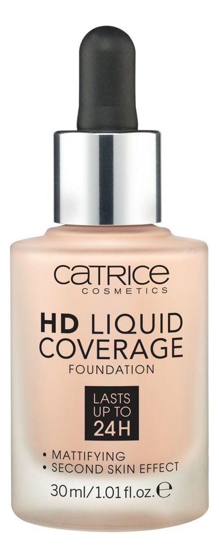 Тональная основа для лица HD Liquid Coverage Foundation 30мл: 010 Light Beige