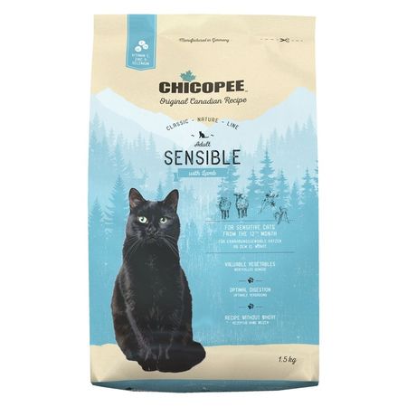 Chicopee CNL Cat Adult Sensible сухой корм для кошек с чувствительным пищеварением с ЯГНЕНКОМ - 1,5 кг
