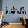 Fitness Wall Decals Gym Words Custom name Sticker workout bodybuilding Skull Bedroom gym work out girl motivation decor HQ098