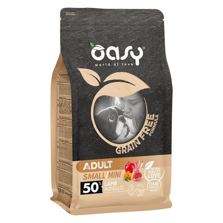 Oasy Dry Dog Grain Free Adult Small сухой корм для взрослых собак мелких и миниатюрных пород беззерновой с ЯГНЕНКОМ 3958₽