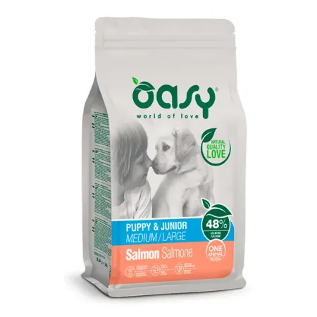 Oasy Puppy amp Junior MediumLarge Breed Salmon Professional Монопротеин сухой корм для щенков и юниоров средних и крупных пород с ЛОСОСЕМ - 12 кг 10868₽