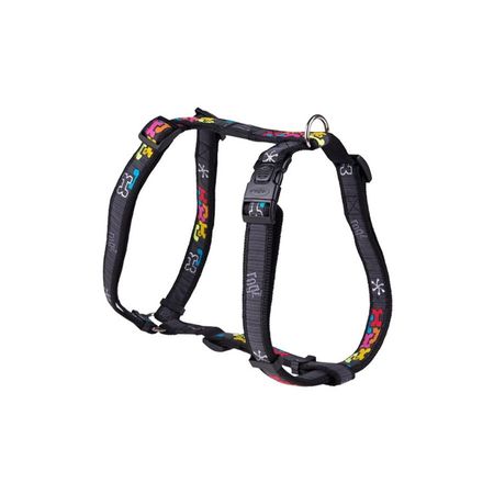 Rogz шлейка для собаки классическая SJ03CL черныйразноцветные кости 46 - 52 см 16 мм 2751₽
