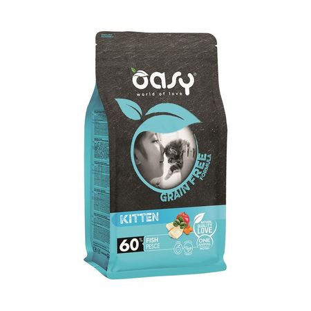Oasy Dry Cat Grain Free сухой корм для котят, беременных и кормящих кошек беззерновой с РЫБОЙ - 1,5 кг