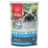 Blitz Classic Sterilised Cat Adult полнорационный влажный корм для стерилизованных кошек, с курицей и брусникой, кусочки в желе, в паучах