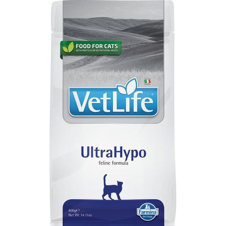 Farmina Vet Life Cat Ultrahypo сухой корм для взрослых кошек при пищевой аллергии - 400 г 1213₽