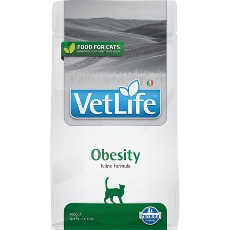 Farmina Vet Life Cat Obesity ветеринарный диетический сухой корм для взрослых кошек с излишнем весом - 400 г 1019₽