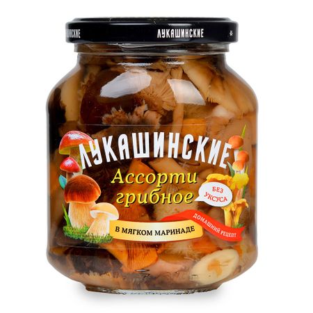 Грибы маринованные Лукашинские Ассорти 340 г