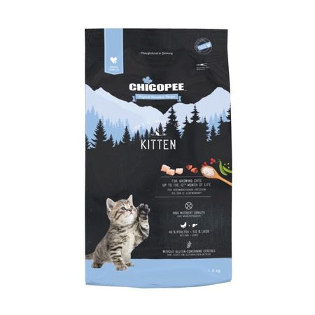 Chicopee HNL Cat Kitten сухой корм для котят и кормящих кошек с МЯСОМ ПТИЦЫ - 15 кг 2292₽