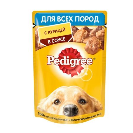 Pedigree полнорационный влажный корм для собак с курицей кусочки в соусе в паучах - 85 г 882₽