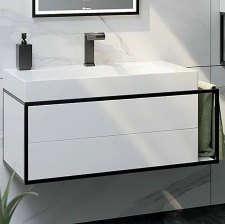 Тумба под раковину Clarberg Logic 100 L LOG0110L подвесная Белая 94581₽