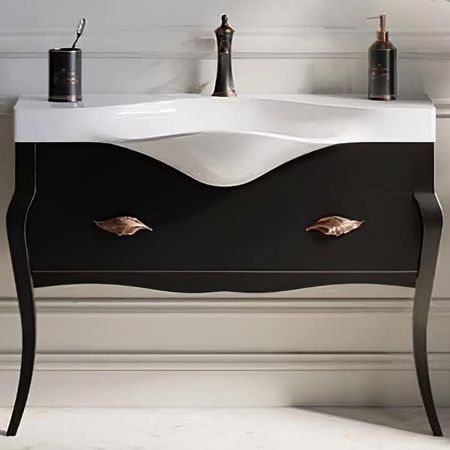 Тумба под раковину Clarberg Borgia 115 BOR0111BLK Черная Патина медь 88431₽