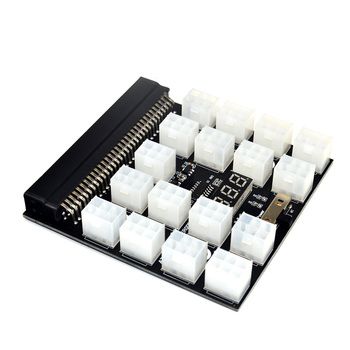PCI-E 17X6Pin Power Supply Breakout Board Adapter Converter 12V for Ethereum BTC Antminer Miner Mining HP Server PSU GPU 1