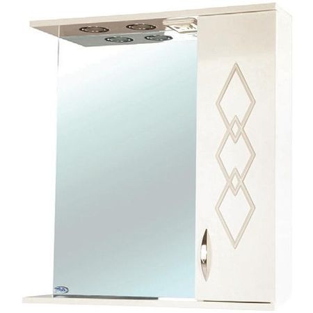 Зеркало со шкафом Bellezza Элеганс 60 R 4618609521077 с подсветкой Бежевое 8770₽