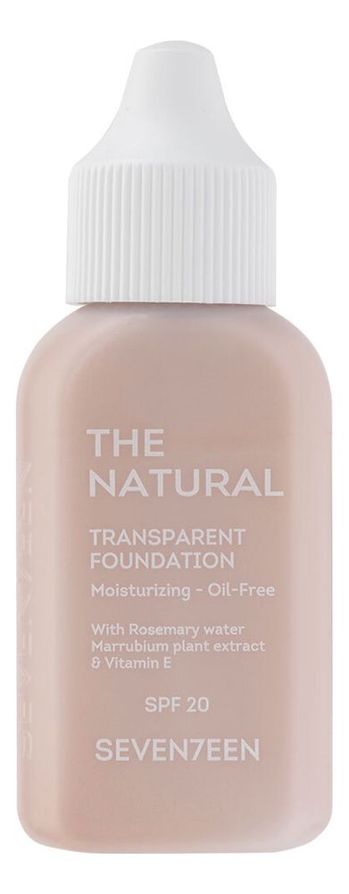 Тональный крем для лица с естественным покрытием The Natural Transparent Foundation SPF20 35мл: 1 Светлый бежевый