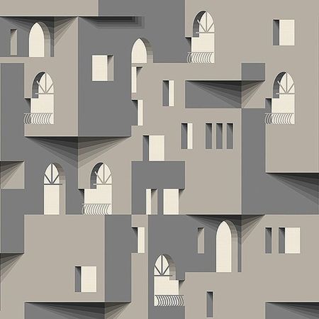 Обои Andrea Rossi Barbana 54288-3 Винил на флизелине (1,06*10,05) Коричневый/Серый, Архитектура