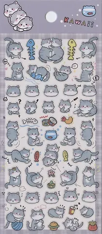 Наклейки Серые Котики