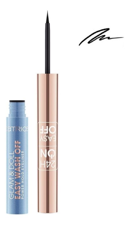 Подводка для глаз Glam &amp; Doll Easy Wash Off Power Hold Eyeliner: 010 Ultra Black